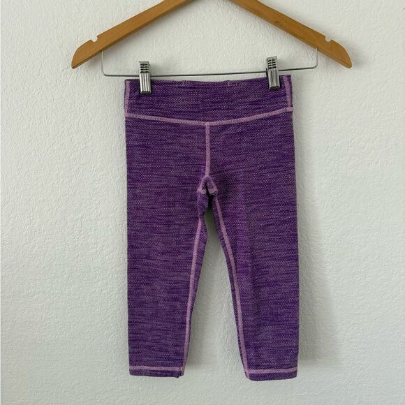 Ivivva by Lululemon Girl's Textured Leggings in Purple Heather - Size 7 - Picture 1 of 4